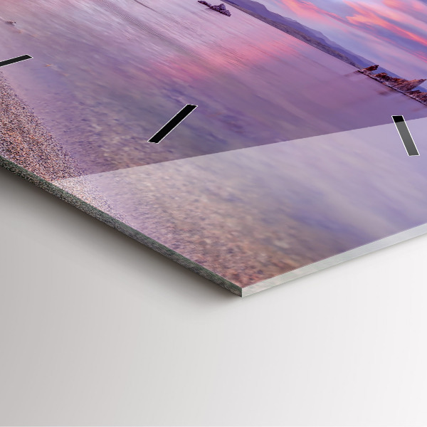 Horloge carrée en verre Lever de soleil en Californie