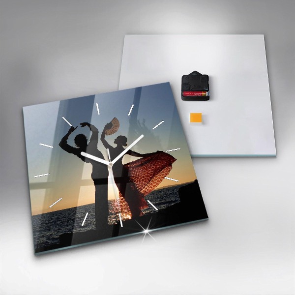 Horloge murale carrée Danse espagnole en mer