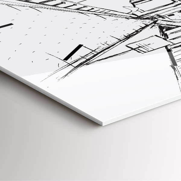 Horloge carrée en verre Dessin de la ville de Provence