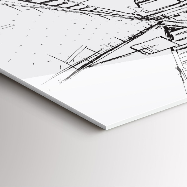 Horloge carrée en verre Dessin de la ville de Provence