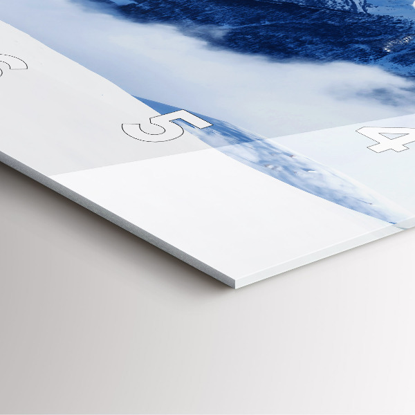 Horloge murale carrée panorama de montagne