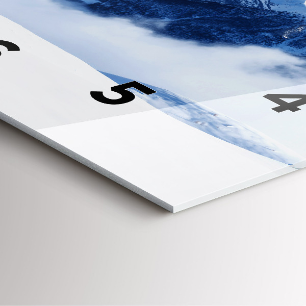 Horloge murale carrée panorama de montagne