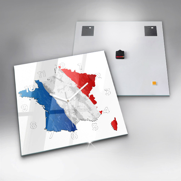 Horloge murale carrée Drapeau de la France