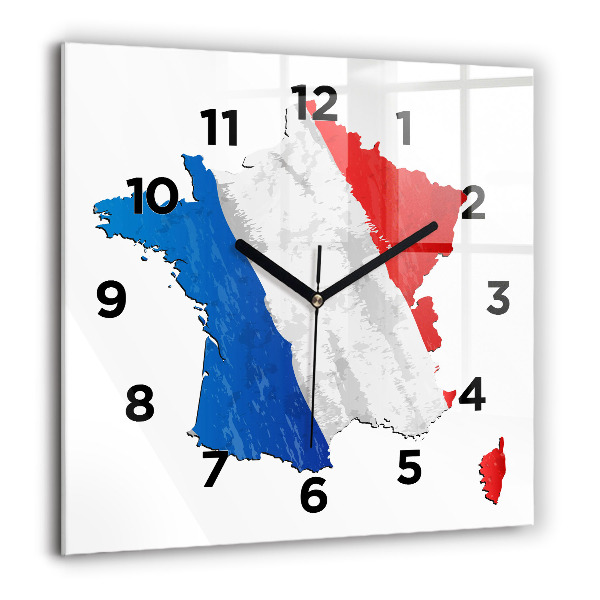 Horloge murale carrée Drapeau de la France