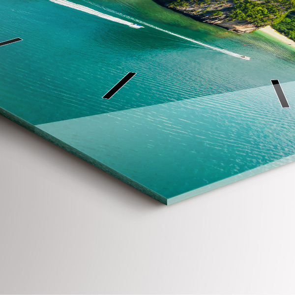 Pendule carrée en verre Île en Thaïlande