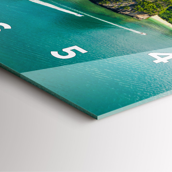 Pendule carrée en verre Île en Thaïlande