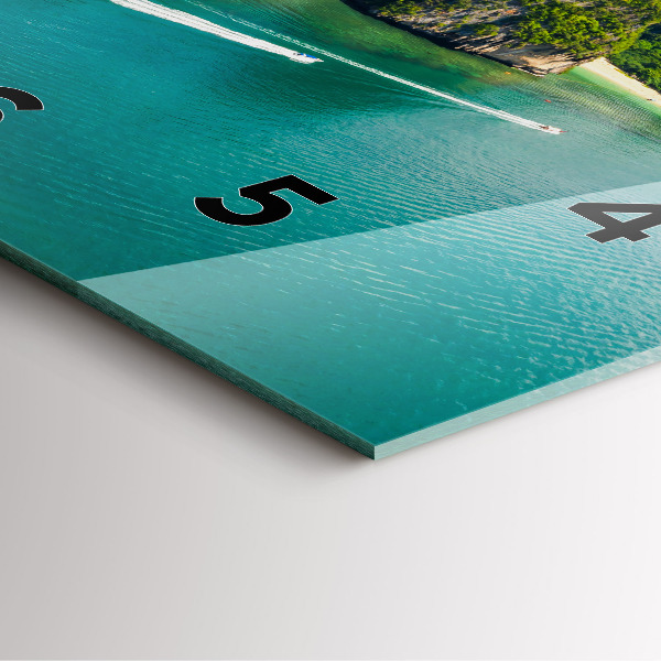 Pendule carrée en verre Île en Thaïlande