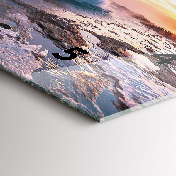 Horloge carrée en verre 'Geyser sur l''île d''Islande'