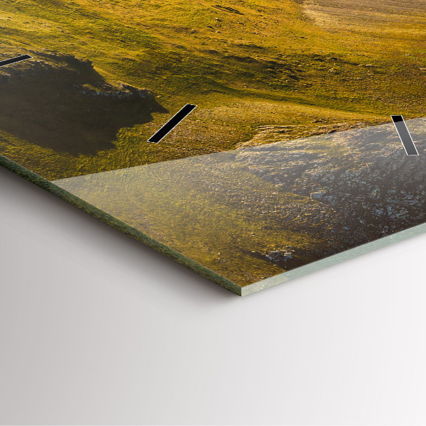 Pendule carrée en verre Route en Islande