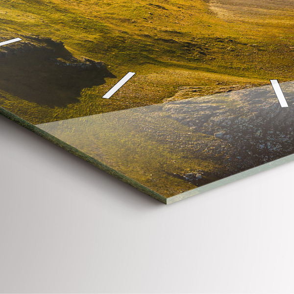 Pendule carrée en verre Route en Islande