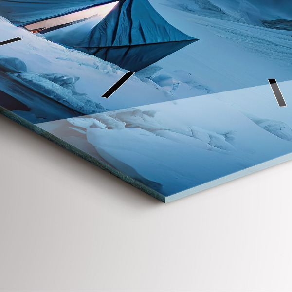 Horloge murale carrée 'Tente dans les montagnes d''Islande'