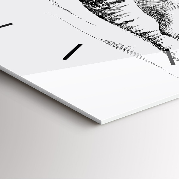 Horloge murale carrée Montagnes dessinées