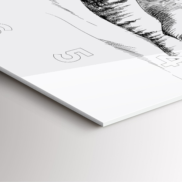 Horloge murale carrée Montagnes dessinées