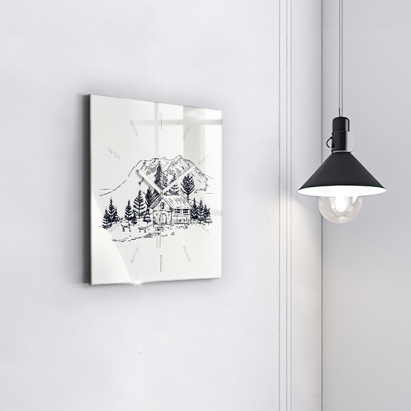 Horloge murale carrée Ville de dessin animé