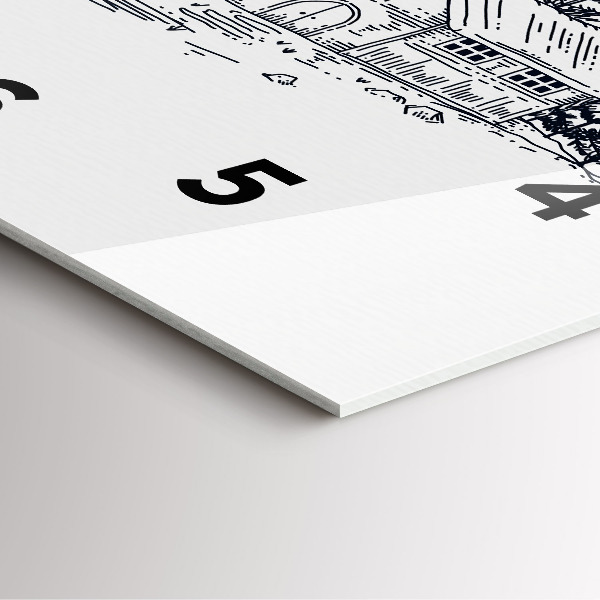 Horloge murale carrée Ville de dessin animé