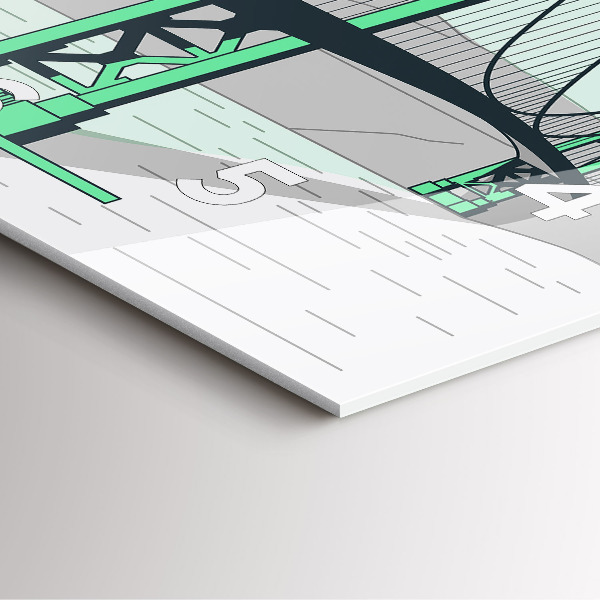 Horloge murale carrée Pont vert