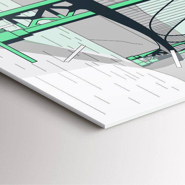 Horloge murale carrée Pont vert