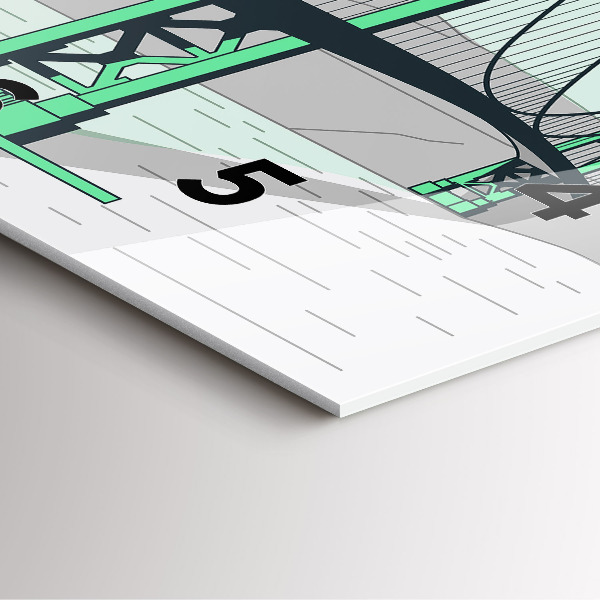 Horloge murale carrée Pont vert