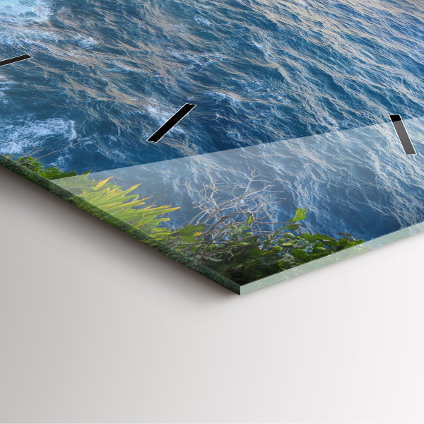 Horloge carrée en verre Côte océanique