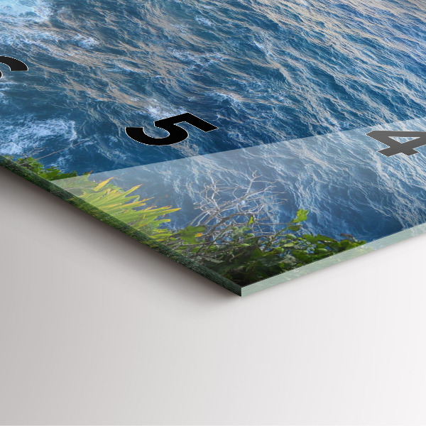 Horloge carrée en verre Côte océanique