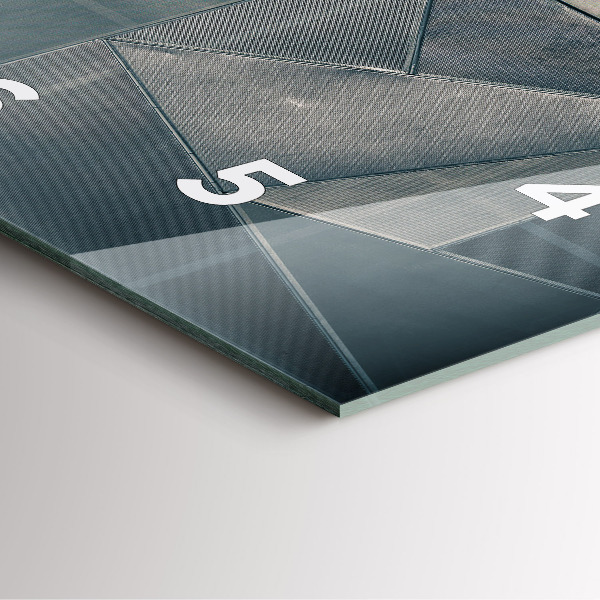 Horloge carrée en verre Triangles abstraits en métal