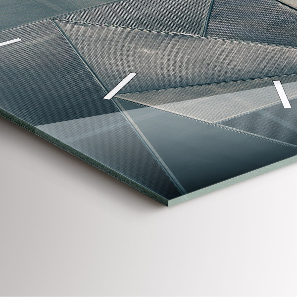 Horloge carrée en verre Triangles abstraits en métal