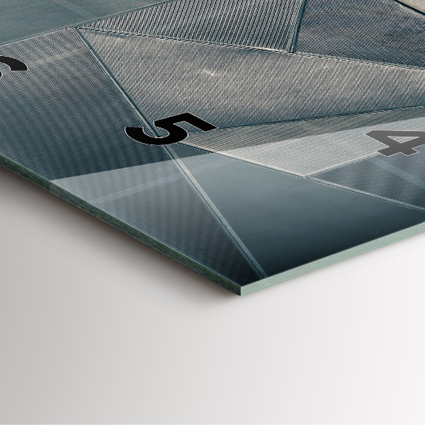 Horloge carrée en verre Triangles abstraits en métal