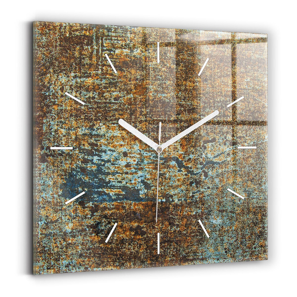 Horloge carrée en verre Texture de vieux métal