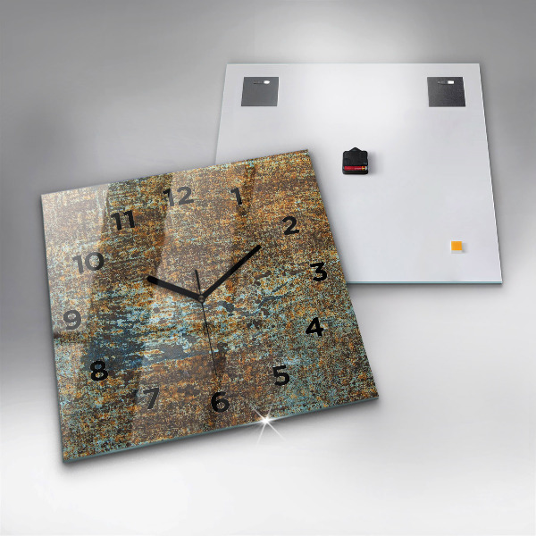 Horloge carrée en verre Texture de vieux métal
