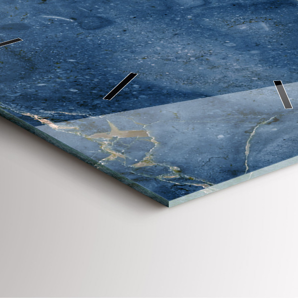 Pendule carrée en verre Texture de marbre bleu