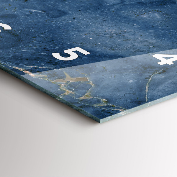 Pendule carrée en verre Texture de marbre bleu