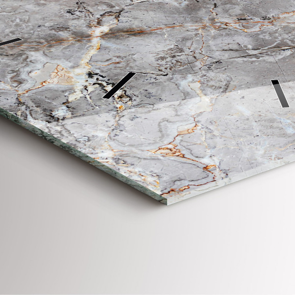 Pendule carrée en verre Marbre granit gris