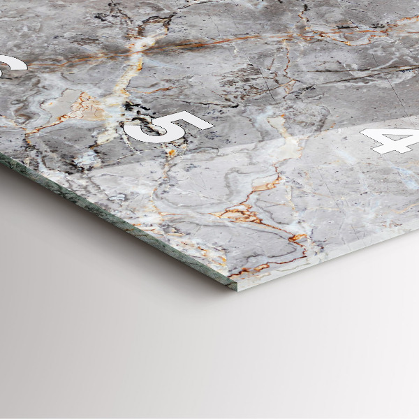 Pendule carrée en verre Marbre granit gris