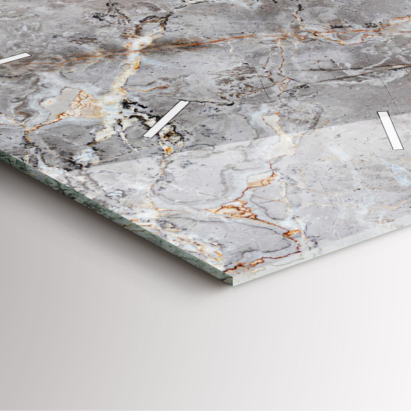 Pendule carrée en verre Marbre granit gris