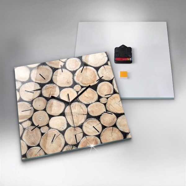 Horloge murale carrée 'Couper les souches d''arbres'