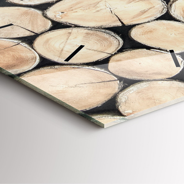 Horloge murale carrée 'Couper les souches d''arbres'