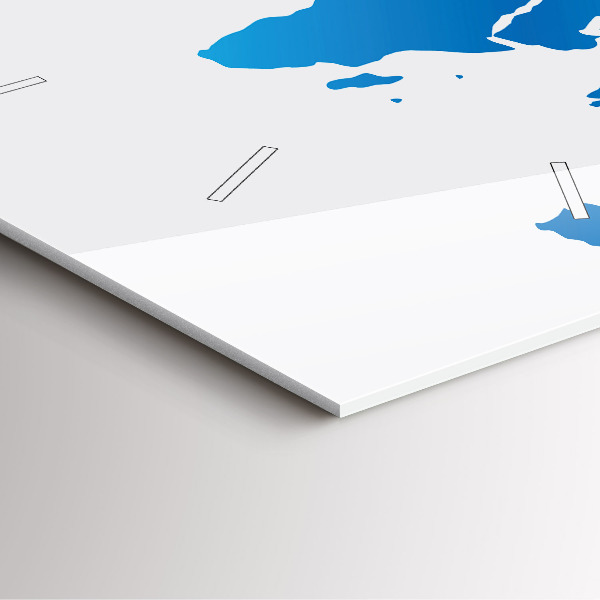 Horloge murale carrée Carte du monde