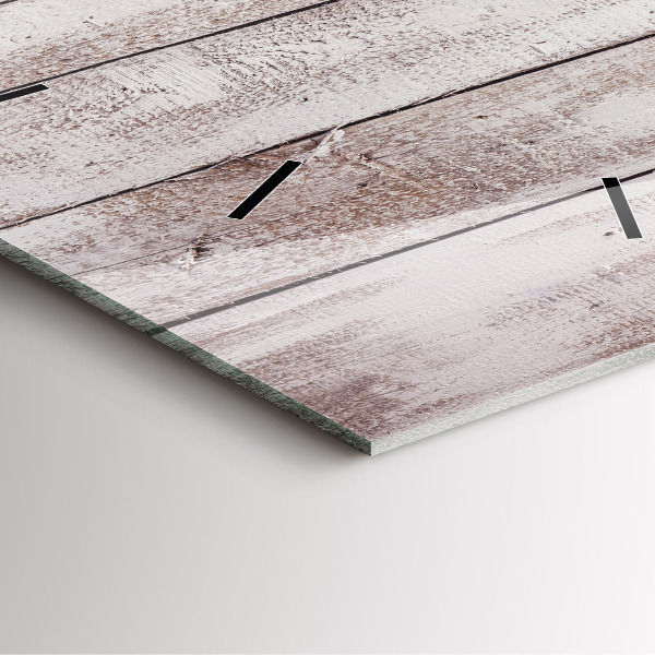 Horloge murale carrée Planches de bois clair