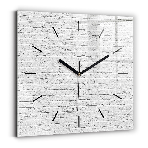 Horloge murale carrée Un mur de briques claires