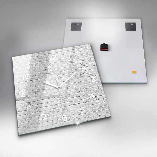 Horloge murale carrée Un mur de briques claires