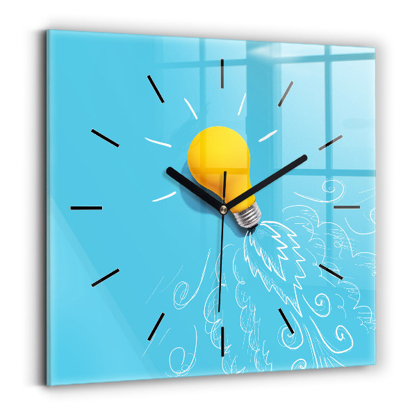 Horloge murale carrée 'Dessin d''ampoule'