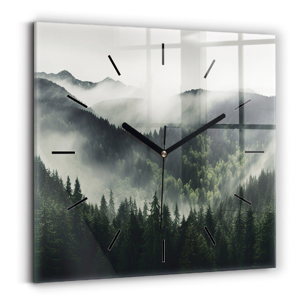 Horloge murale carrée Paysage forestier