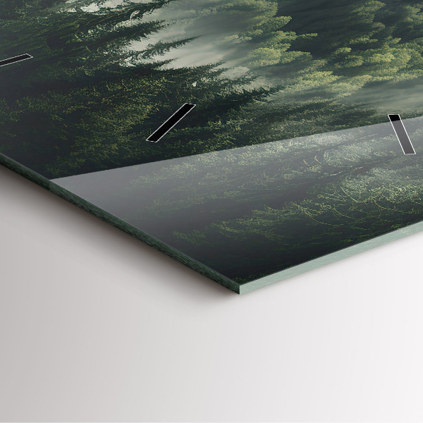 Horloge murale carrée Paysage forestier