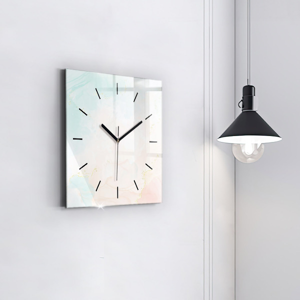 Horloge murale carrée Aquarelle marbrée