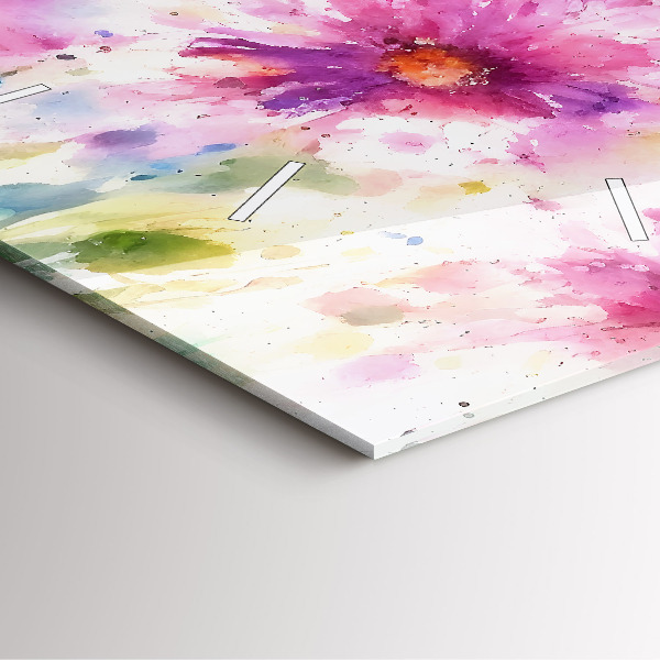 Horloge murale carrée Fleurs peintes