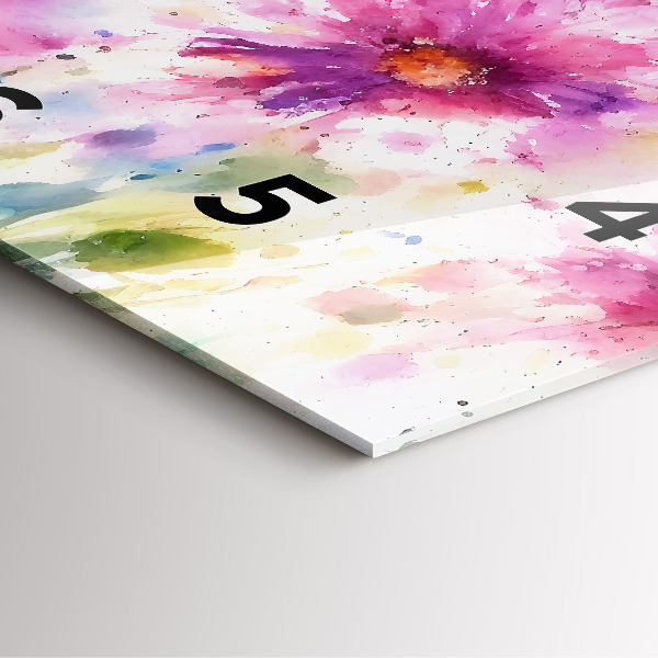 Horloge murale carrée Fleurs peintes