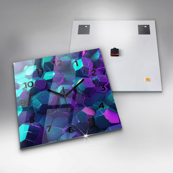 Horloge murale carrée figures géométriques