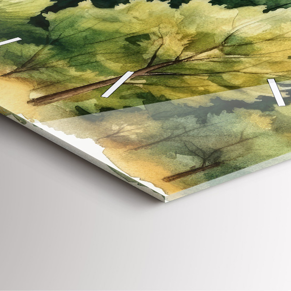 Horloge murale carrée Paysage forestier