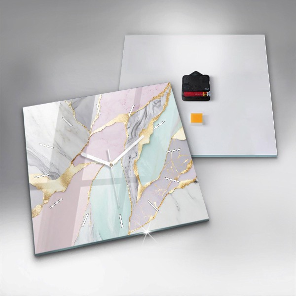 Horloge murale carrée Motif en marbre