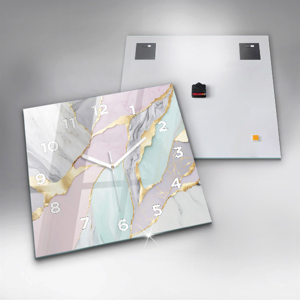 Horloge murale carrée Motif en marbre